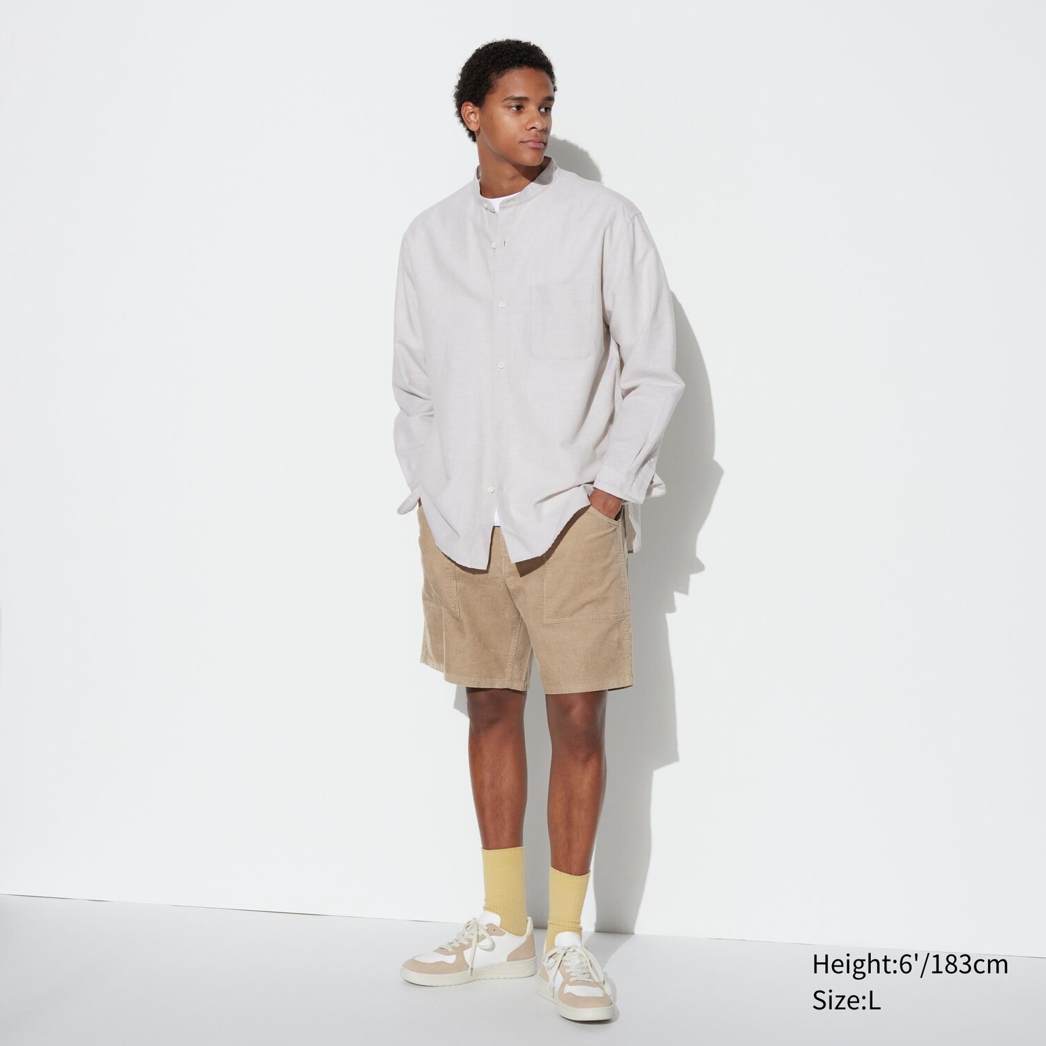 

Вельзовые шорты UNIQLO, хаки