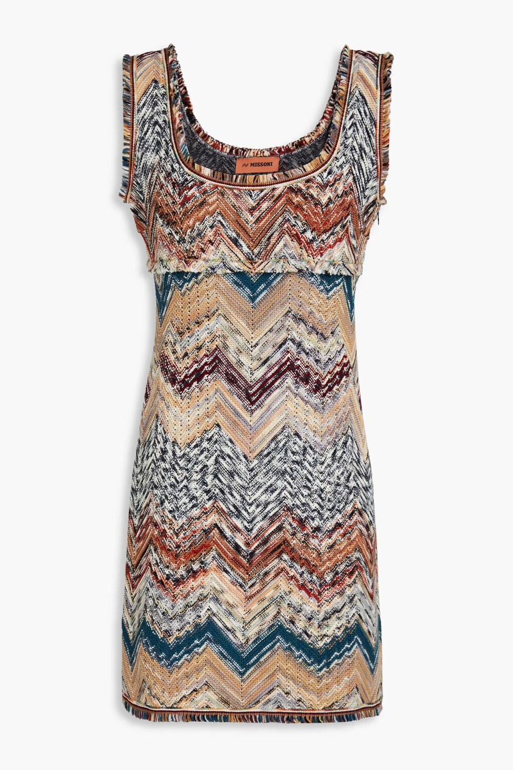 

Платье мини из смесовой шерсти с потертостями Missoni, коричневый