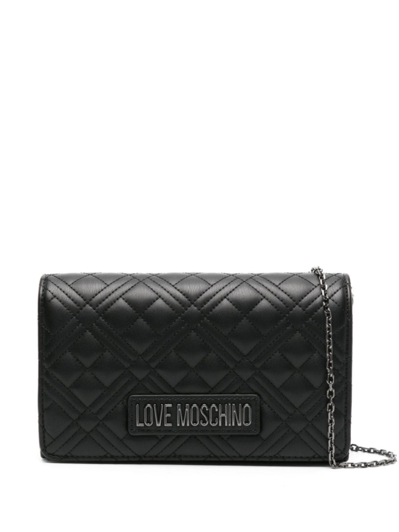 

Love Moschino стеганая сумка через плечо с логотипом, черный