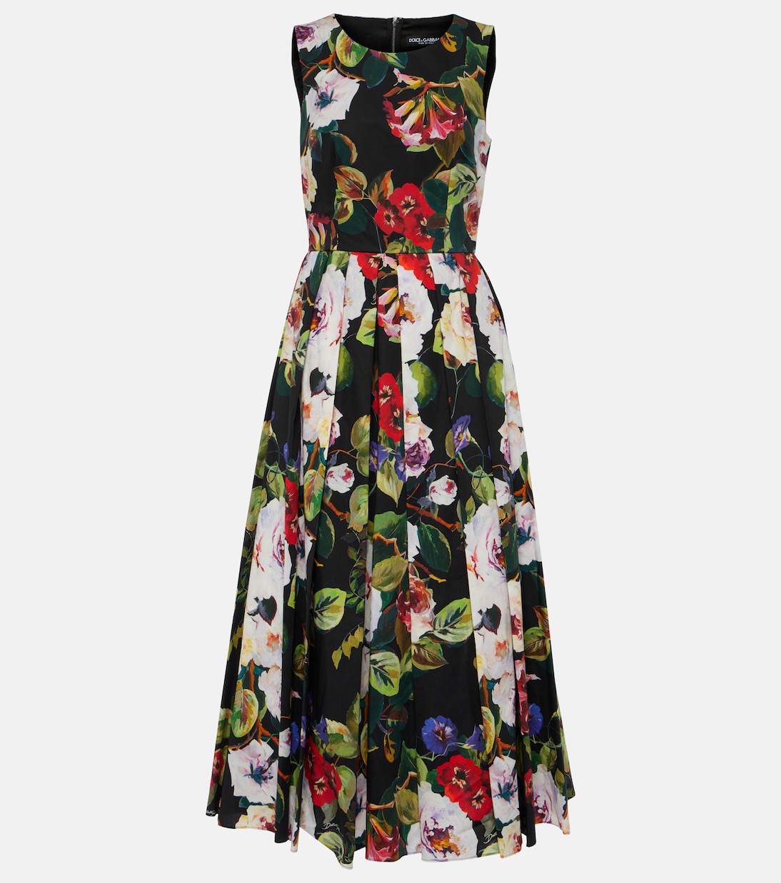 цена Хлопковое платье миди с цветочным принтом Dolce&Gabbana, мультиколор