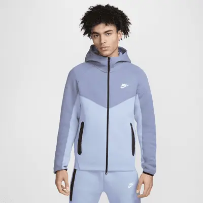 

Худи Nike Sportswear Tech Fleece Windrunner, цвет Light Armory Blue/Ashen Slate/White