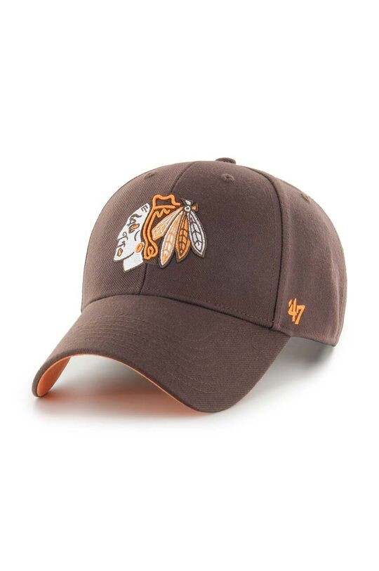 

Бейсболка NHL Chicago Blackhawks из смесовой шерсти 47 brand, коричневый