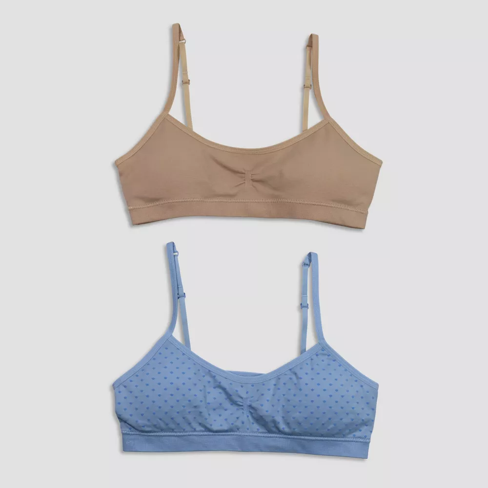 

Бюстгальтер Hanes Girls' 2pk Strappy, цвет Blue/Brown