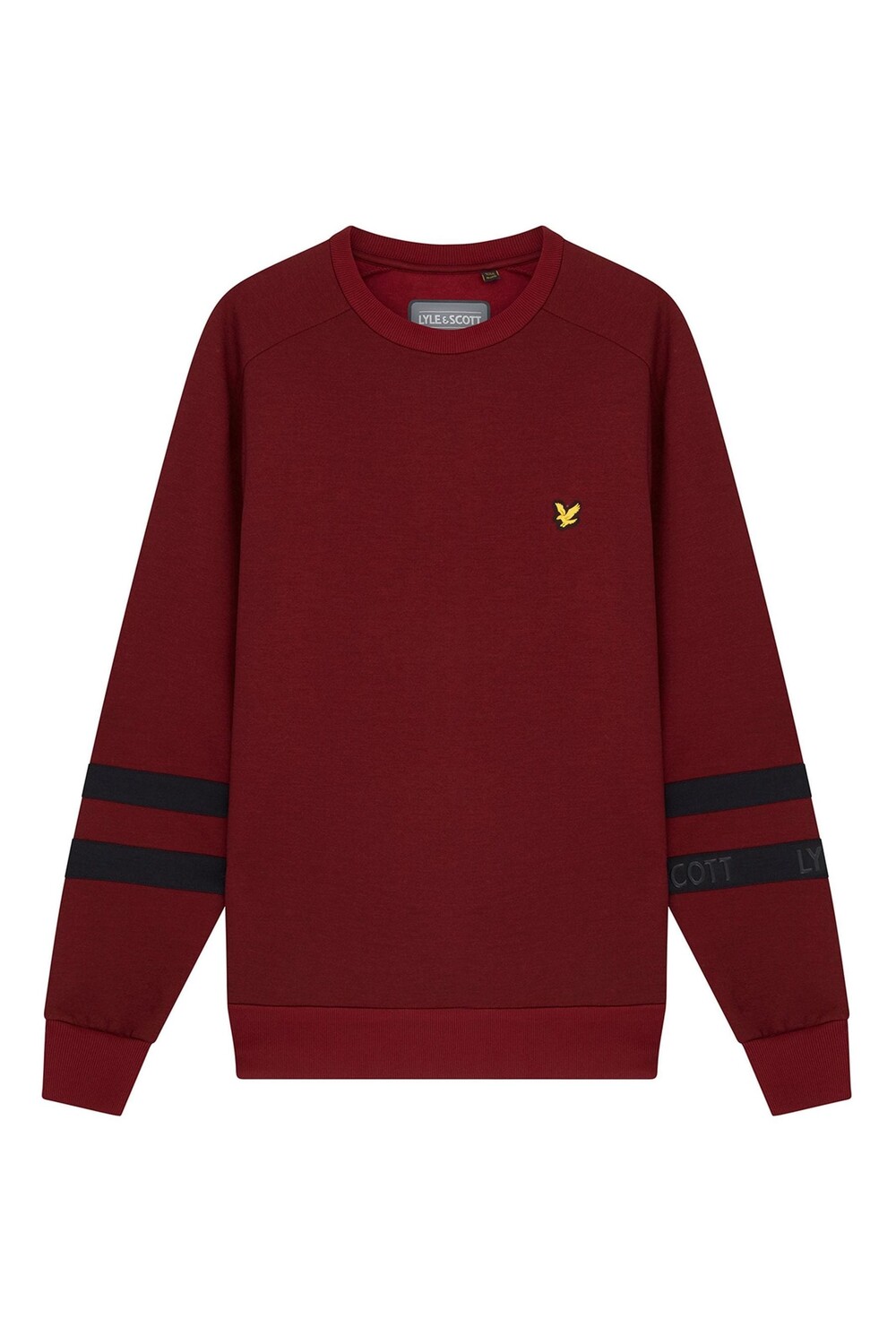 

Красный свитшот с полосками на рукавах и круглым вырезом Lyle & Scott, красный