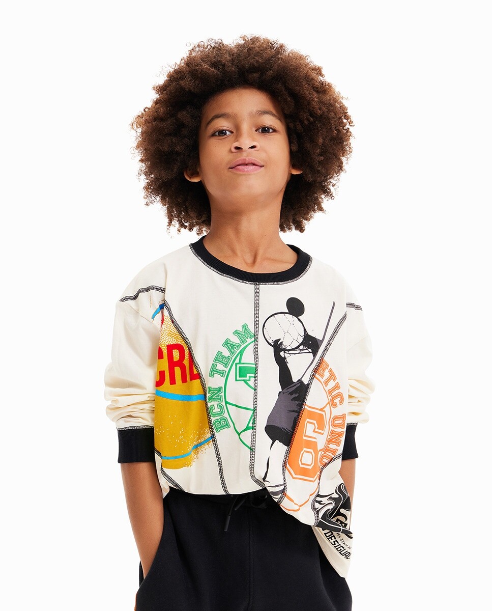 

Спортивная футболка с нашивками для мальчика Desigual, белый