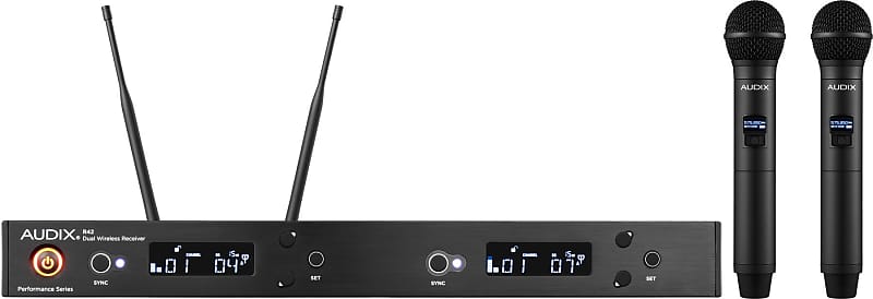цена Беспроводная микрофонная система Audix AP42 OM5 Dual Handheld Wireless Microphone System (B Band, 554-586 MHz)