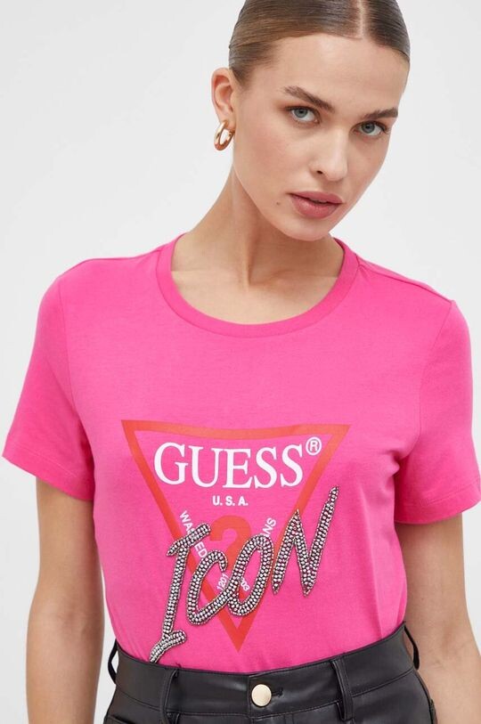 

Футболка из хлопка Guess, розовый