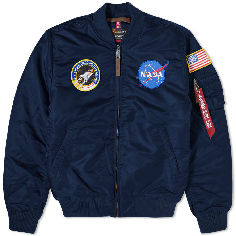 мужская куртка бомбер alpha industries ma 1 apollo nasa чёрный размер m Куртка Alpha Industries MA-1 VF NASA