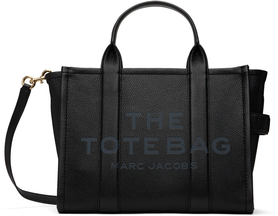 

Черная кожаная сумка-тоут среднего размера Marc Jacobs
