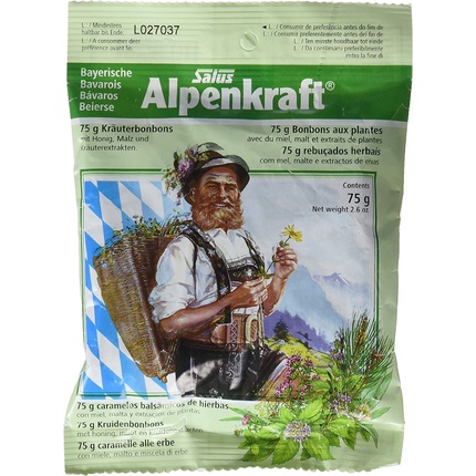 цена Травяные конфеты Alpenkraft с медом и солодом Sa 75 г, Floradix