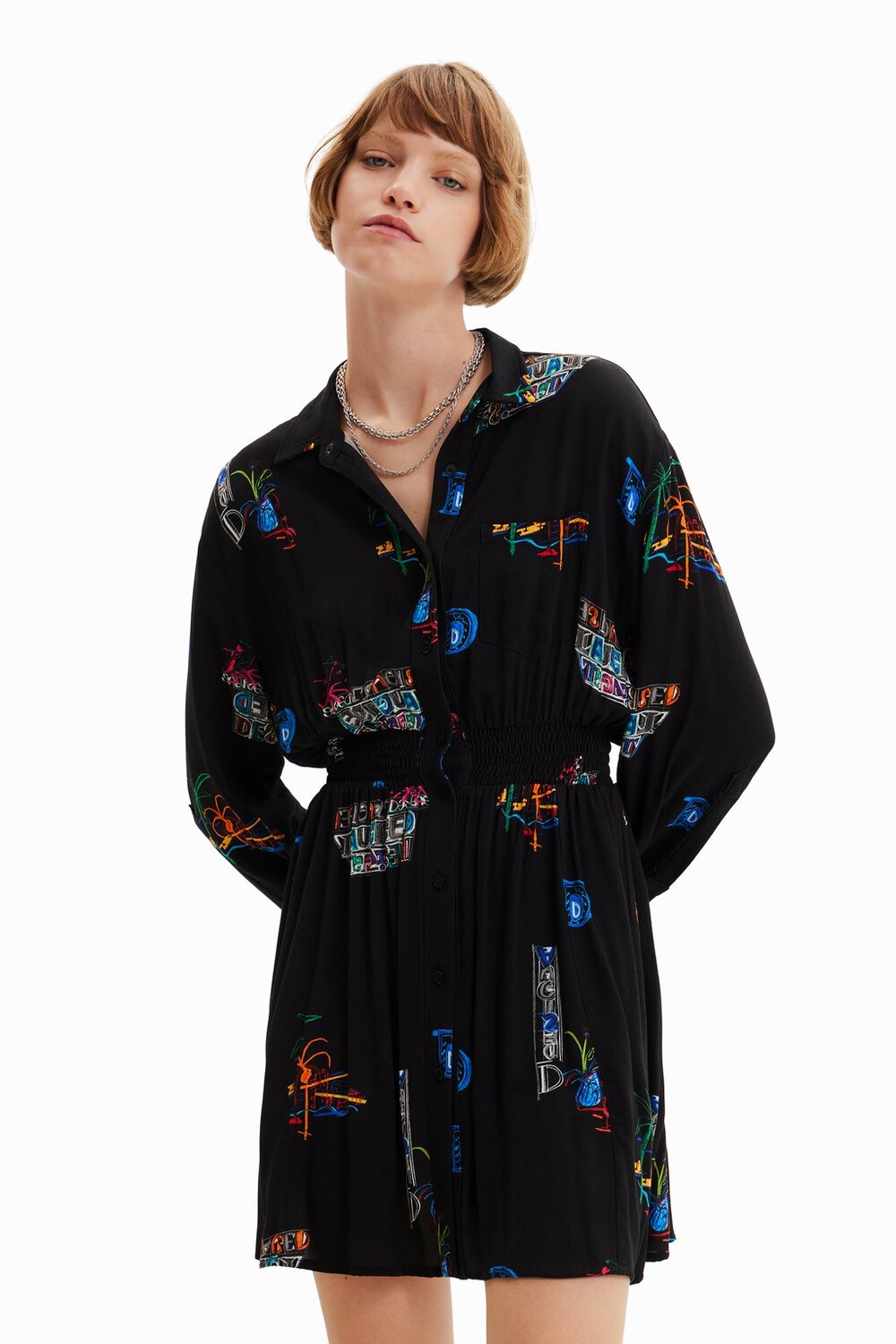 

Платье-рубашка Desigual, черный