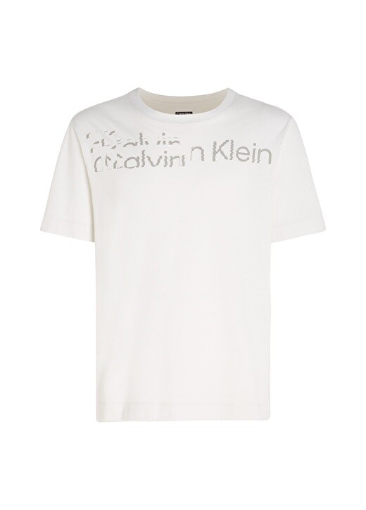 

Белая мужская футболка с круглым вырезом Calvin Klein, Белый