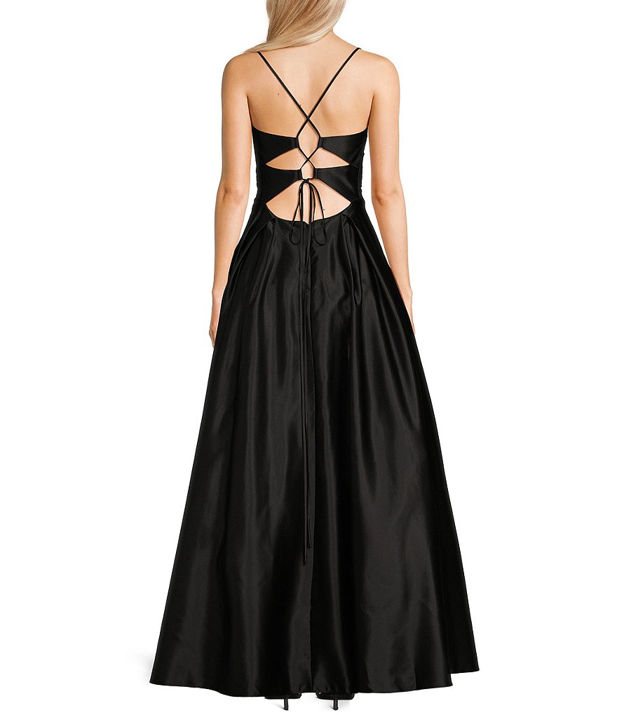 Атласное бальное платье с кружевным лифом и лифом Blondie Nites, черный сорочка zoya с кружевным лифом темно бирюзовый xl