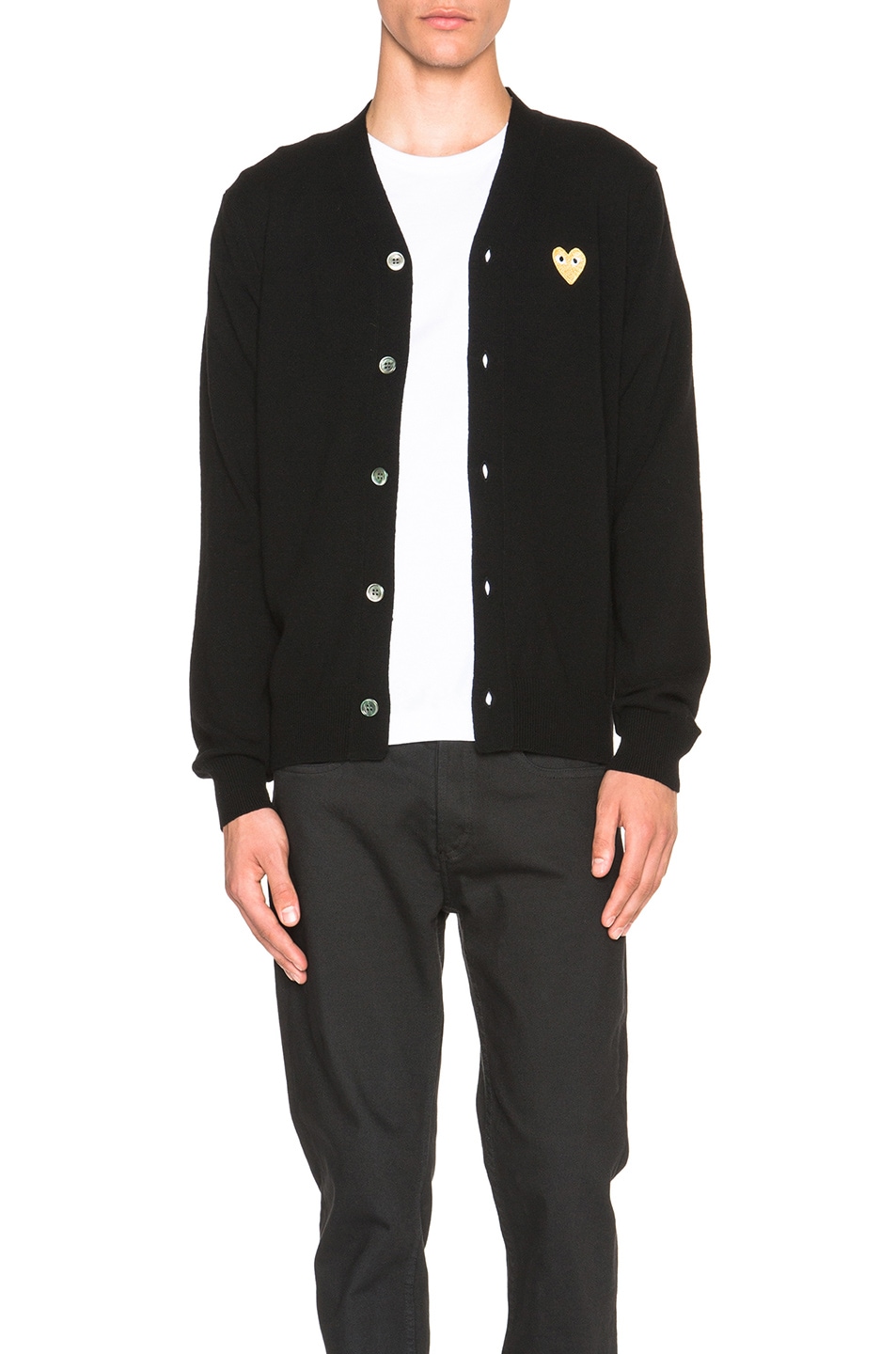 Кардиган Comme des Garçons With Gold Emblem, черный кардиган comme des garçons lambswool with red emblem темно синий