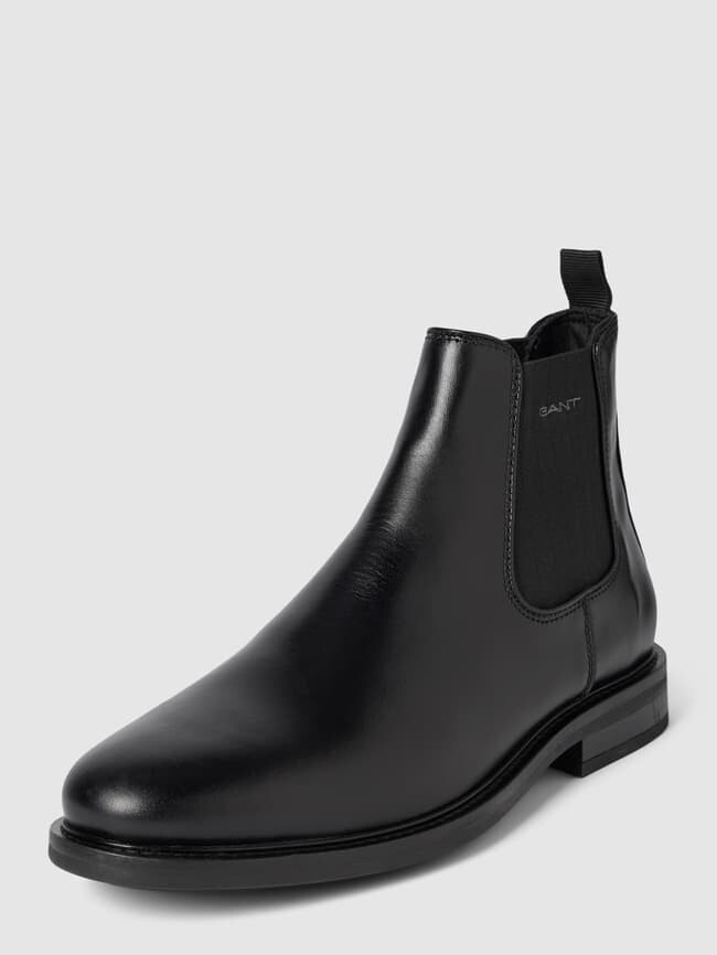 

Кожаные ботинки челси с эластичными вставками Gant, черный