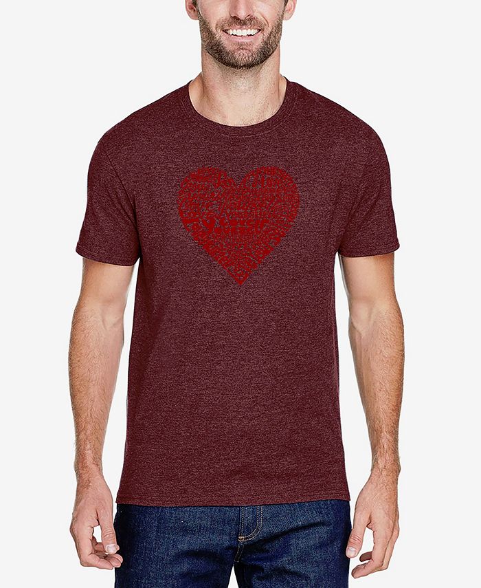 Мужская футболка Love Yourself Premium Blend Word Art LA Pop Art, красный