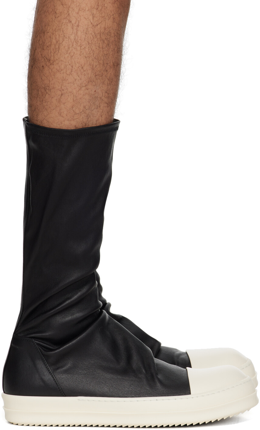 

Черные кроссовки-носки Rick Owens, цвет Black/Milk/Milk