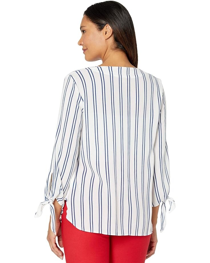 

Топ Michael Kors Double Stripe Tie Top, цвет Twilight Blue