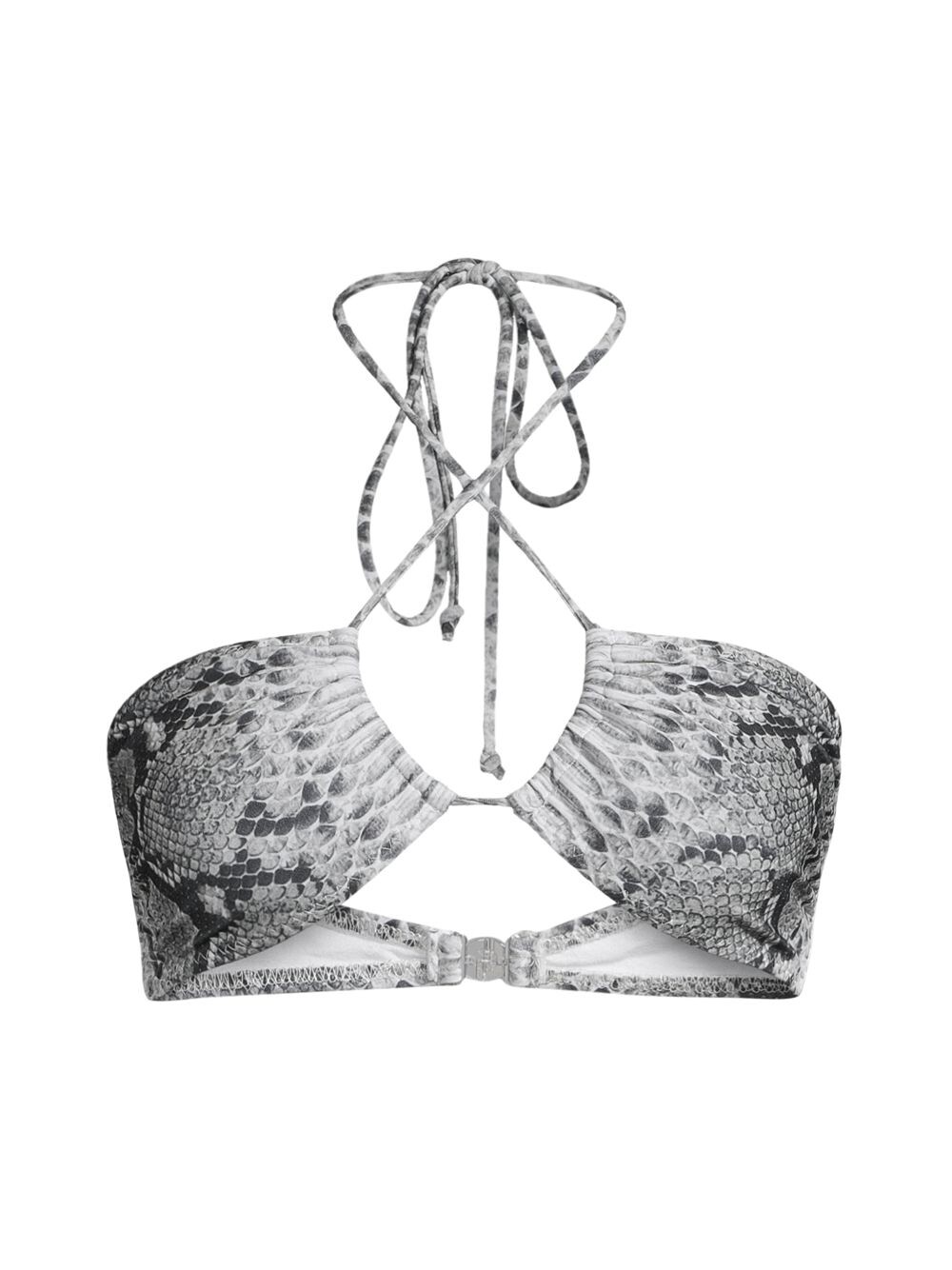 

Топ бикини Jason Snakeskin Bandeau Norma Kamali, черный