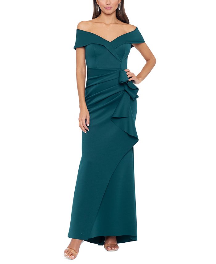 цена Платье Scuba с открытыми плечами XSCAPE, зеленый