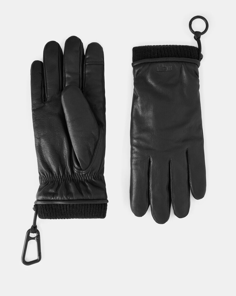

Кожаные пуховые перчатки Blaine AllSaints, черный