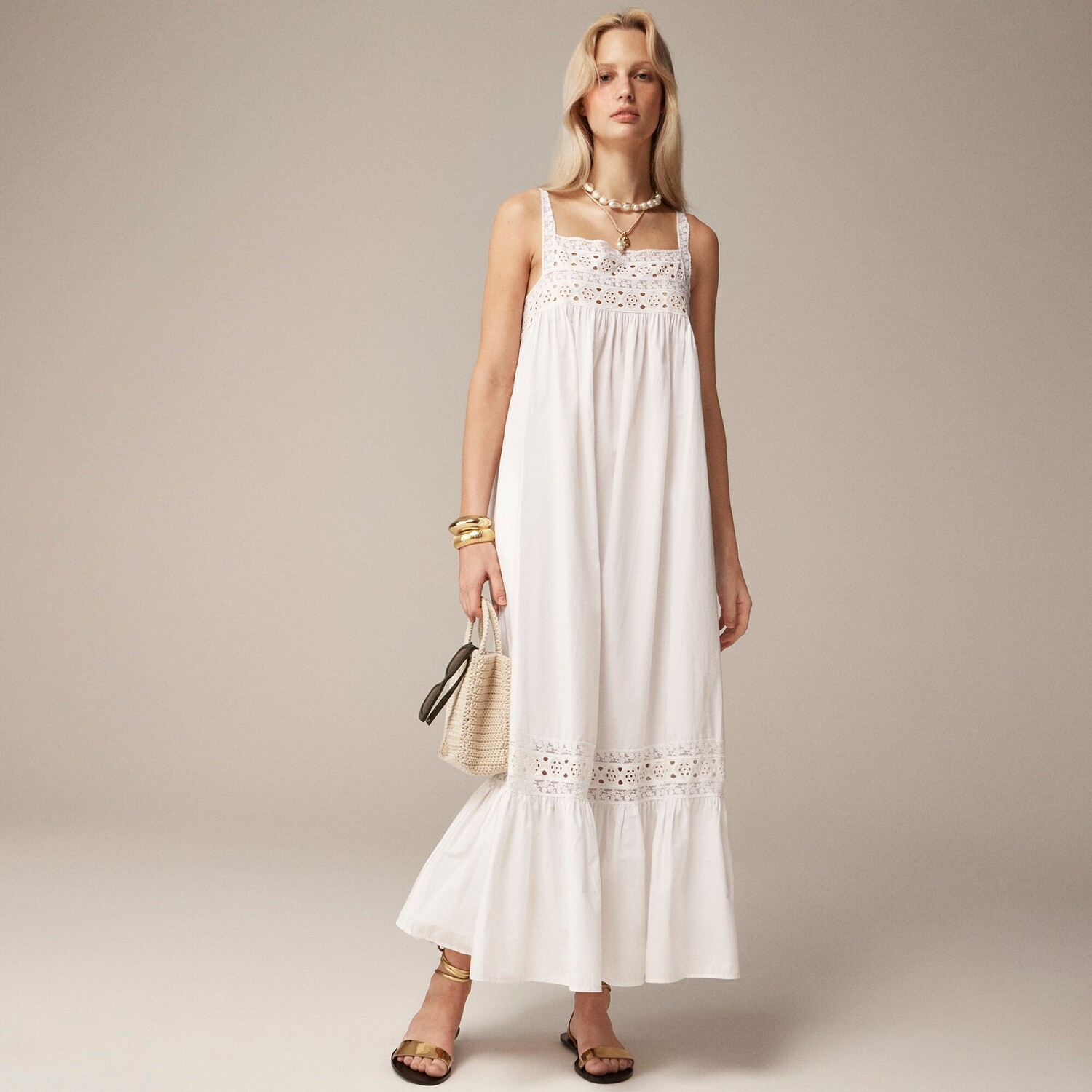 

Платье Афина из хлопкового поплина J.Crew, белый