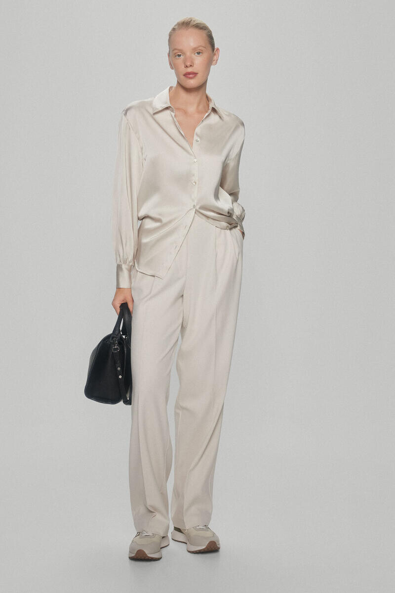

Струящаяся атласная блузка Pedro del Hierro, бежевый