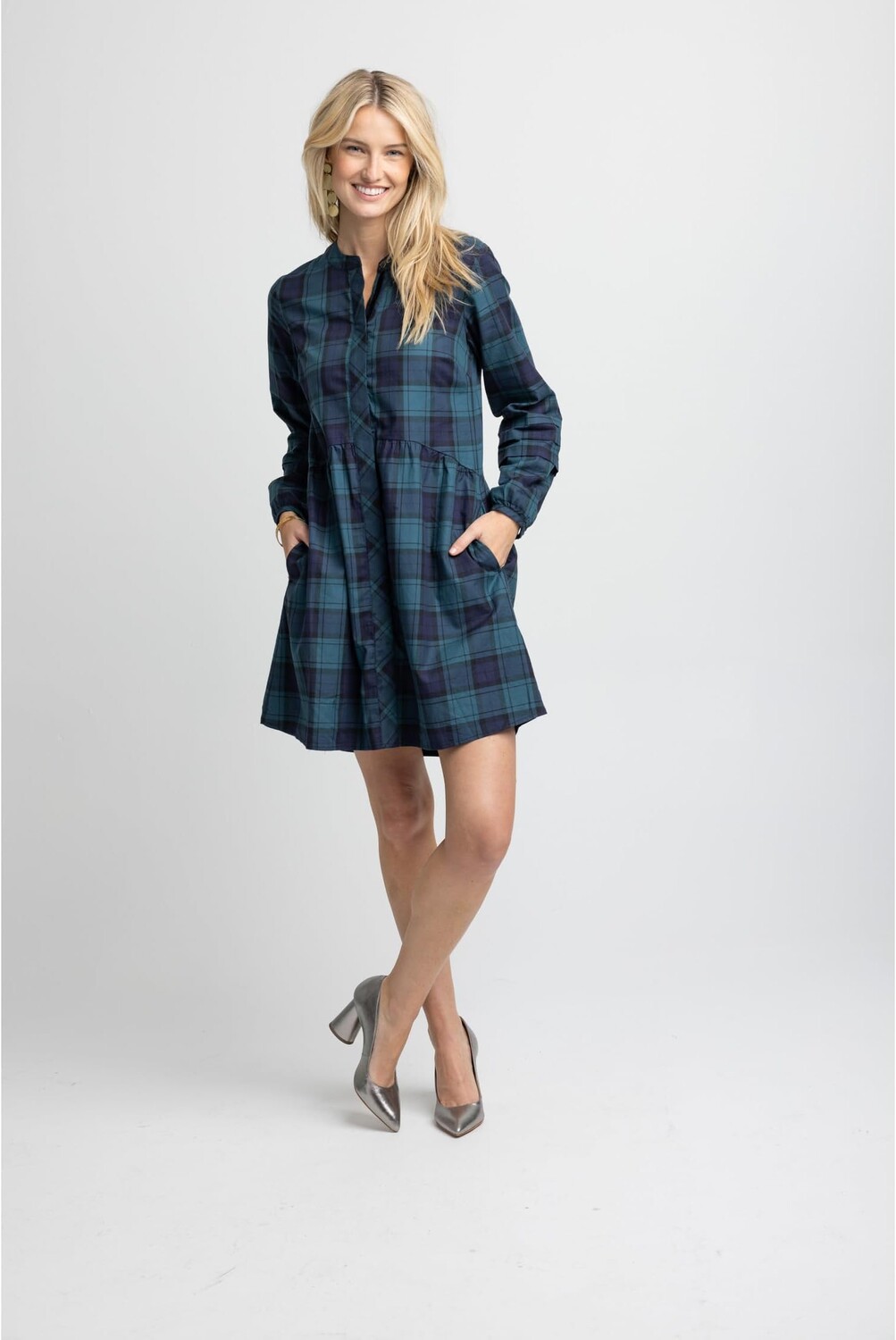 

Платье Lendy в клетку Southern Tide, цвет Georgian Bay Green