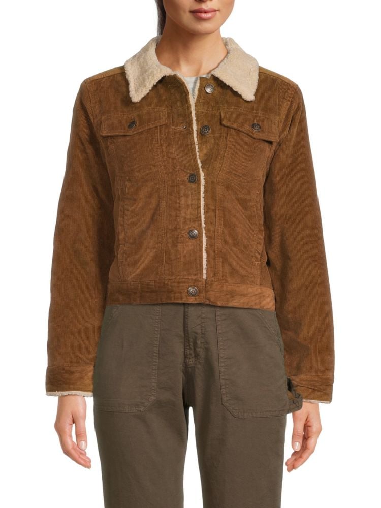 

Вельветовая куртка из искусственной овчины Sanders Marine Layer, цвет Brown Beige