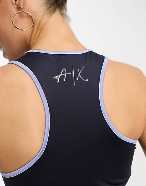 

Темно-синий укороченный топ из джерси Armani Exchange