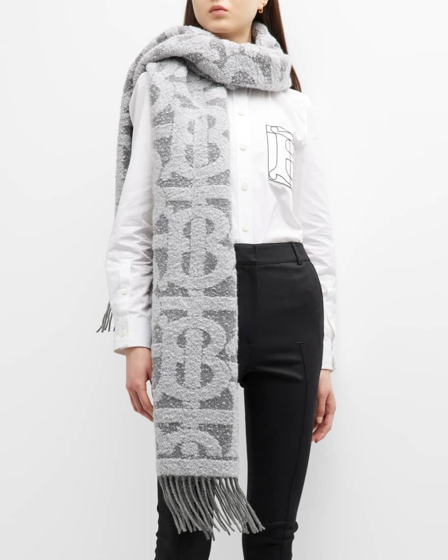 

Объемный шарф TB Monogram из смесового кашемира Burberry