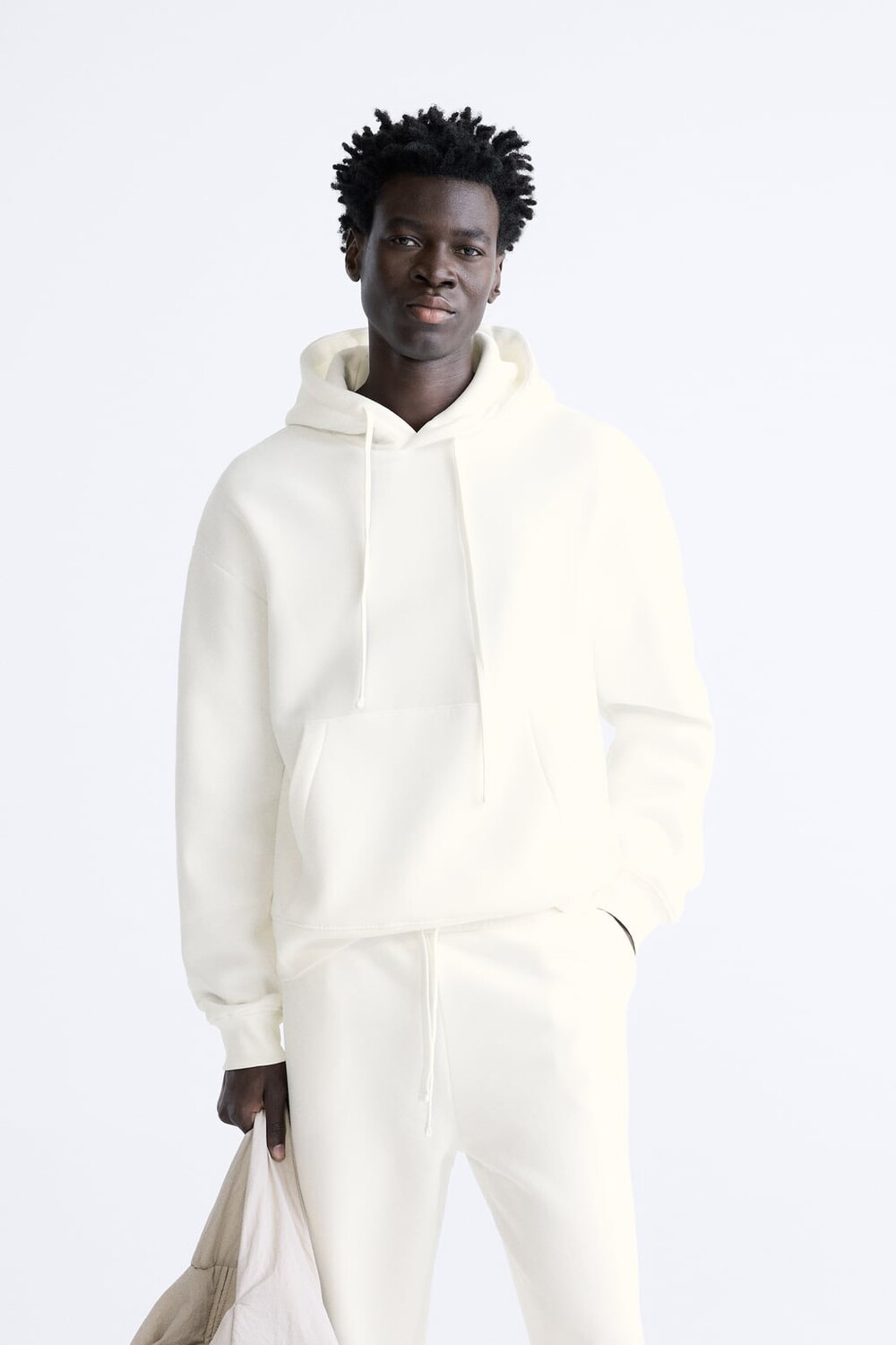 

Толстовка с капюшоном ZARA, белый