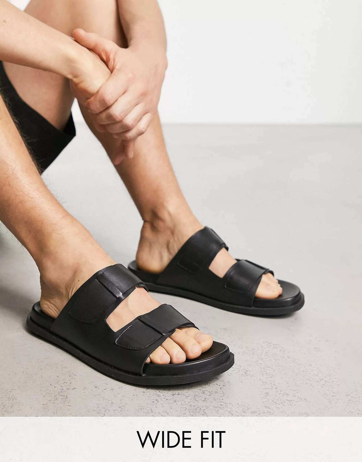 

Черные кожаные сандалии Dune London Wide Fit