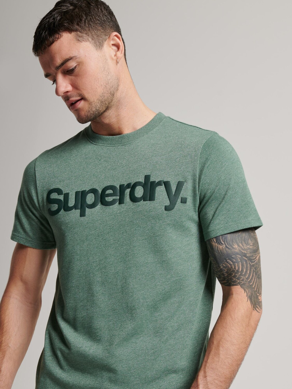 

Классическая футболка с логотипом Vintage Core Superdry, портленд грин грит