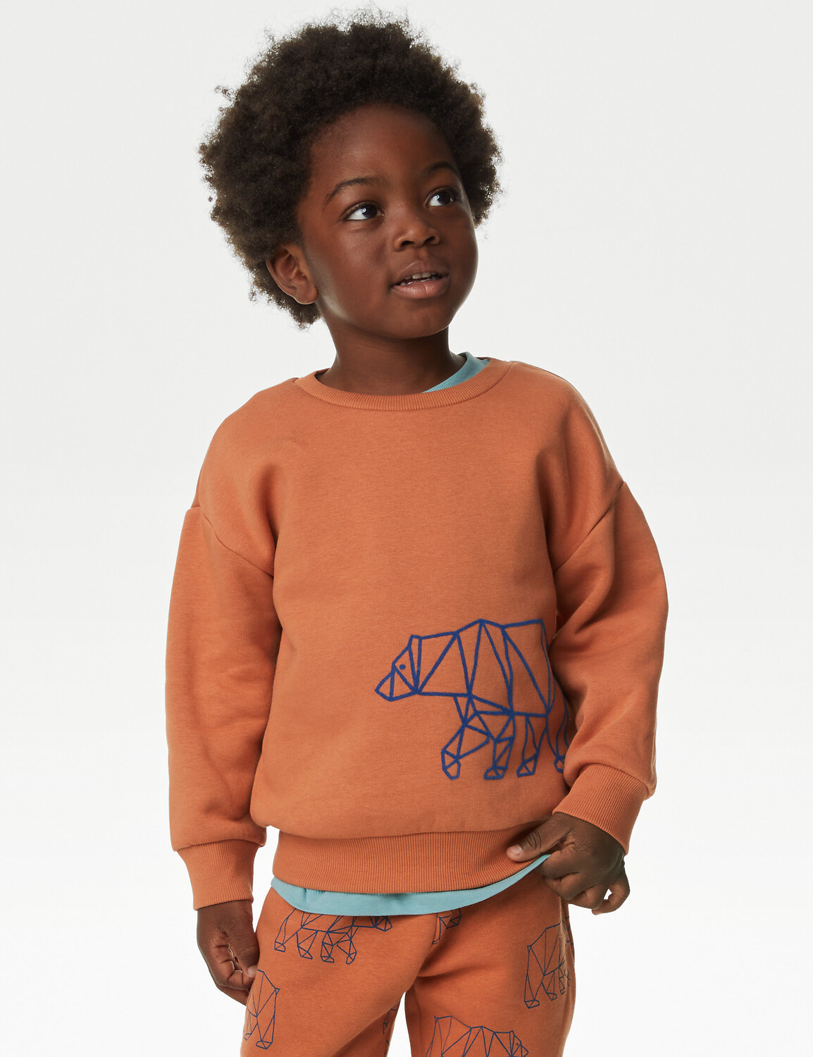 

Хлопковая толстовка с изображением медведя (2–8 лет) Marks & Spencer, апельсин