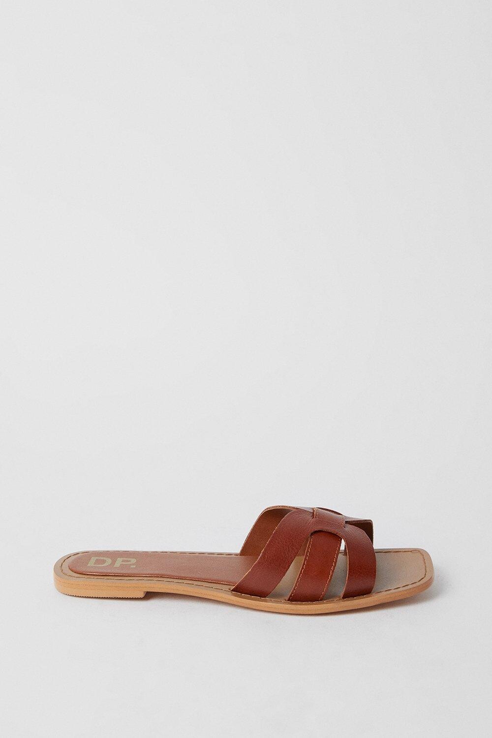 

Кожаные тканые шлепанцы Jemma Dorothy Perkins, коричневый