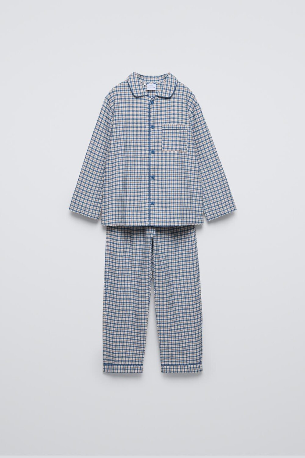 пижама в клетку ZARA, синий
