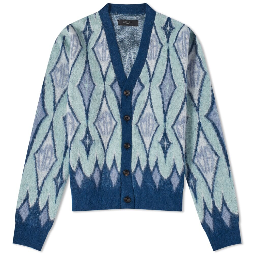 

AMIRI Кардиган из мохера с узором Argyle, синий