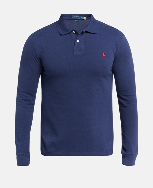 

Рубашка-поло с длинными рукавами Polo Ralph Lauren, темно-синий