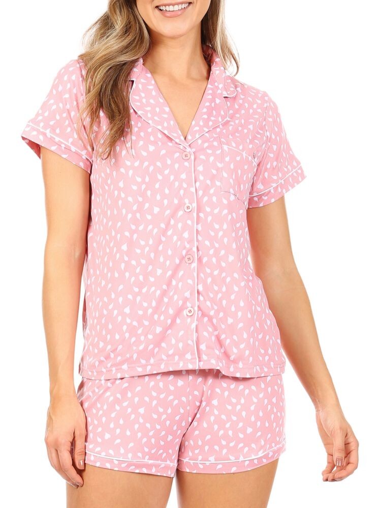 

Пижамный комплект из 2 предметов из трикотажного топа и шорт Tahari, цвет Silver Pink