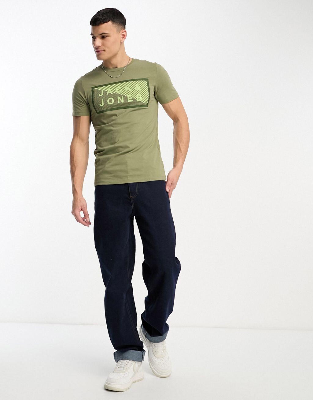 

Зеленая футболка с логотипом Jack & Jones, Зеленый