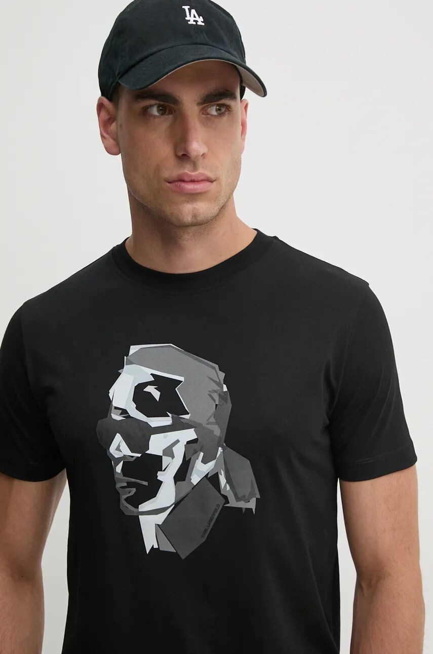 

Хлопковая футболка Karl Lagerfeld, черный