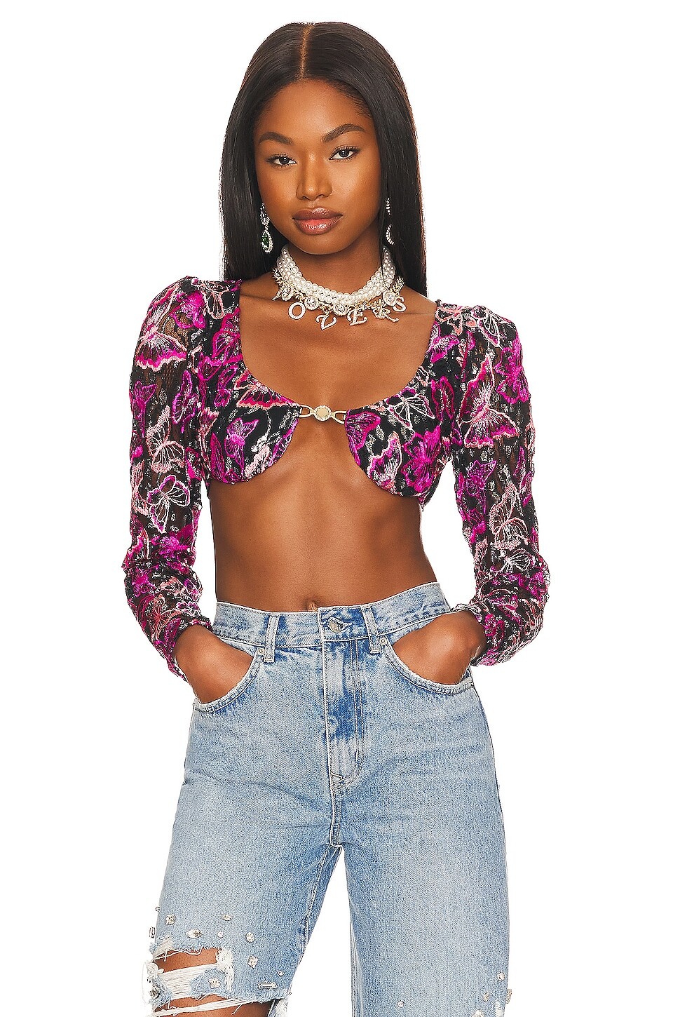 

Топ Lovers and Friends Lovers + Friends Elysian Cropped, цвет Mariposa Multi