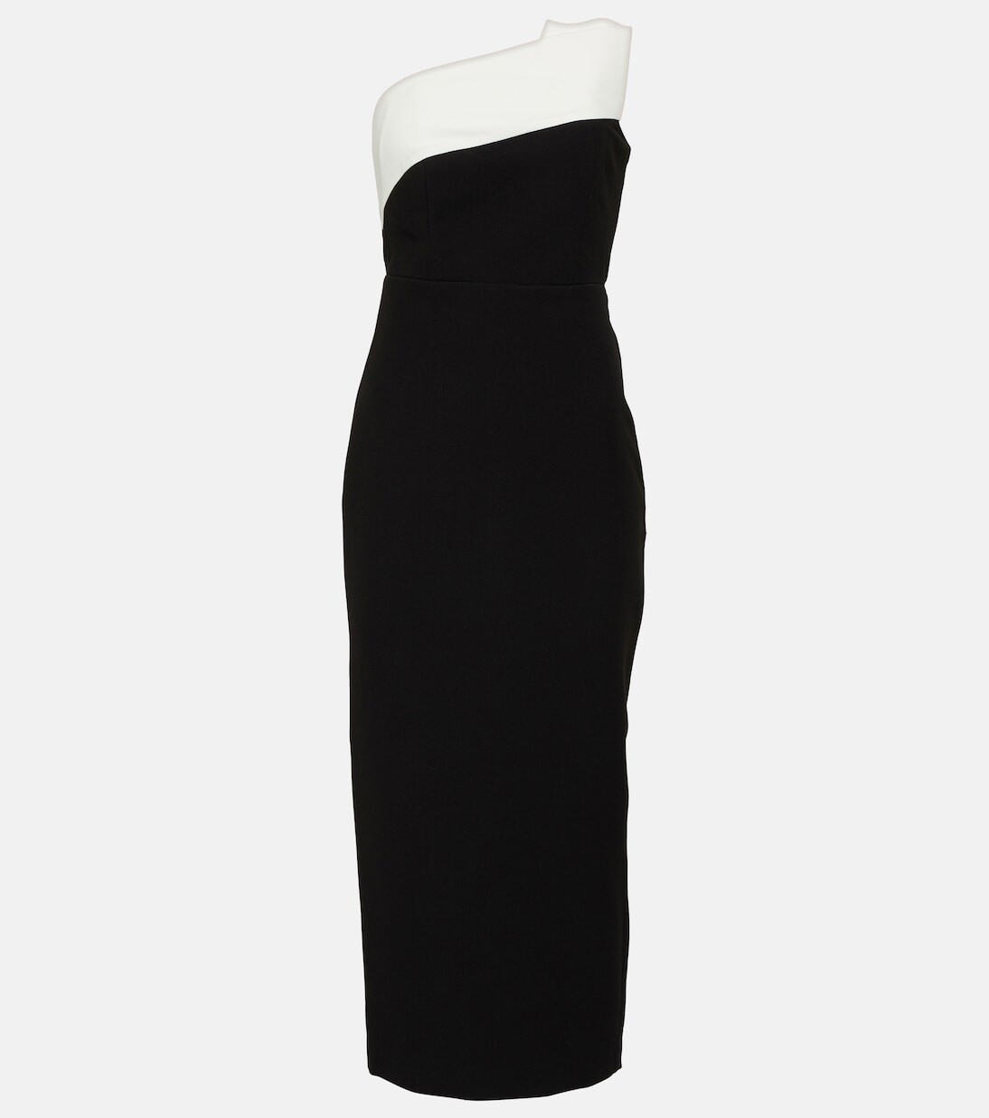 

Платье миди из крепа без бретелек Roland Mouret, мультиколор