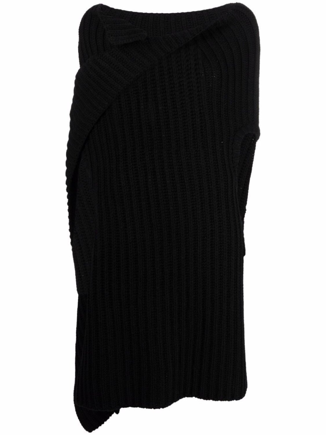 

Ann Demeulemeester топ асимметричного кроя в рубчик, черный