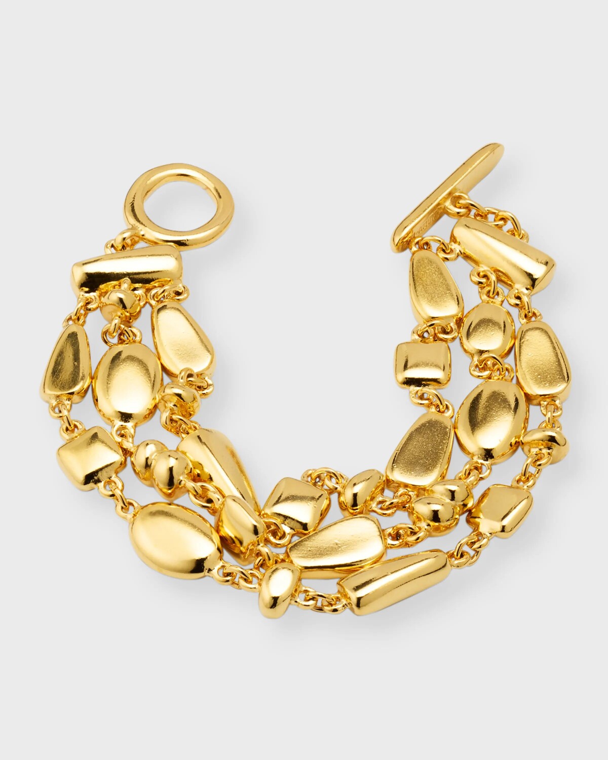 

Трехрядный браслет из золотых самородков Ben-Amun, цвет Gold