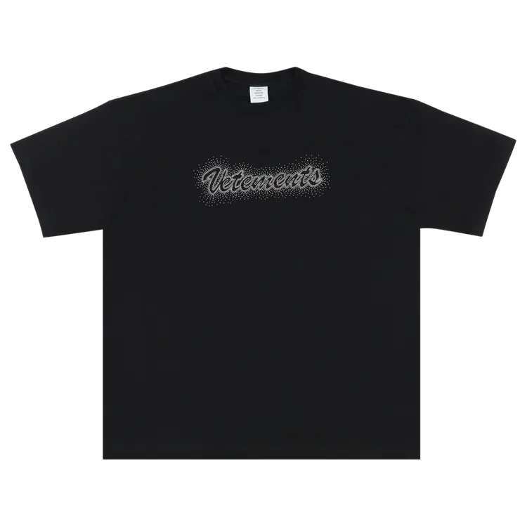 Футболка Vetements Bling Logo Fitted 'Black', черный