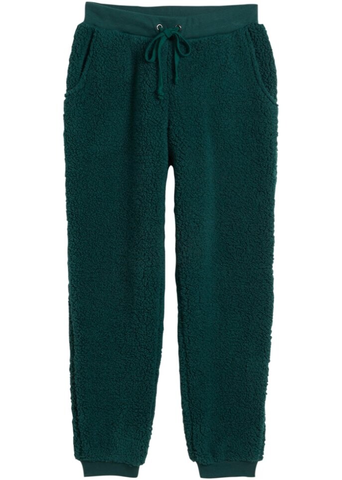 

Флисовые спортивные брюки teddy Bpc Bonprix Collection, зеленый