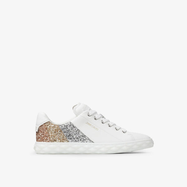 

Кожаные низкие кеды diamond light с блестками Jimmy Choo, желтый