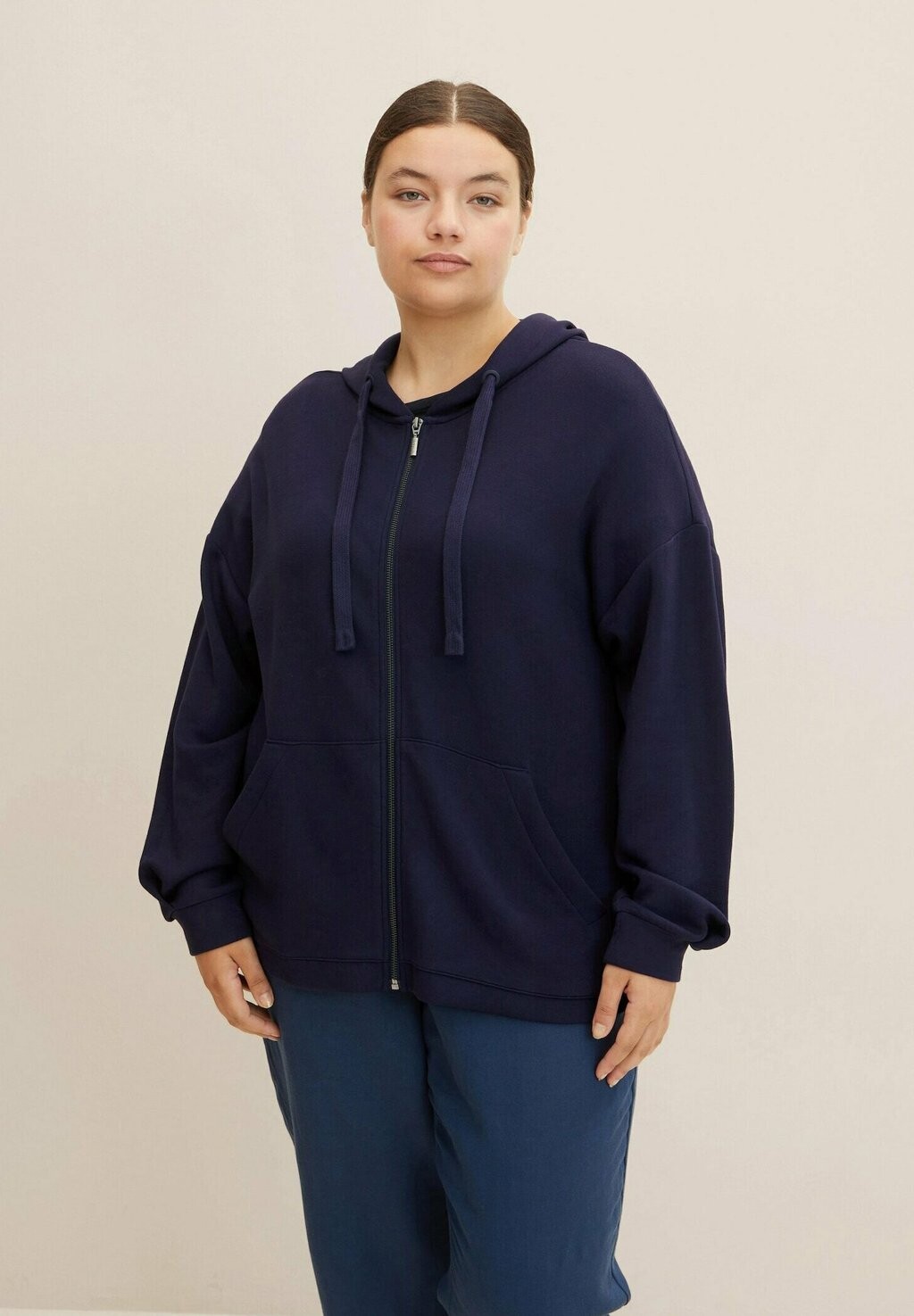 

Толстовка на молнии TOM TAILOR PLUS BASIC, цвет navy midnight blue